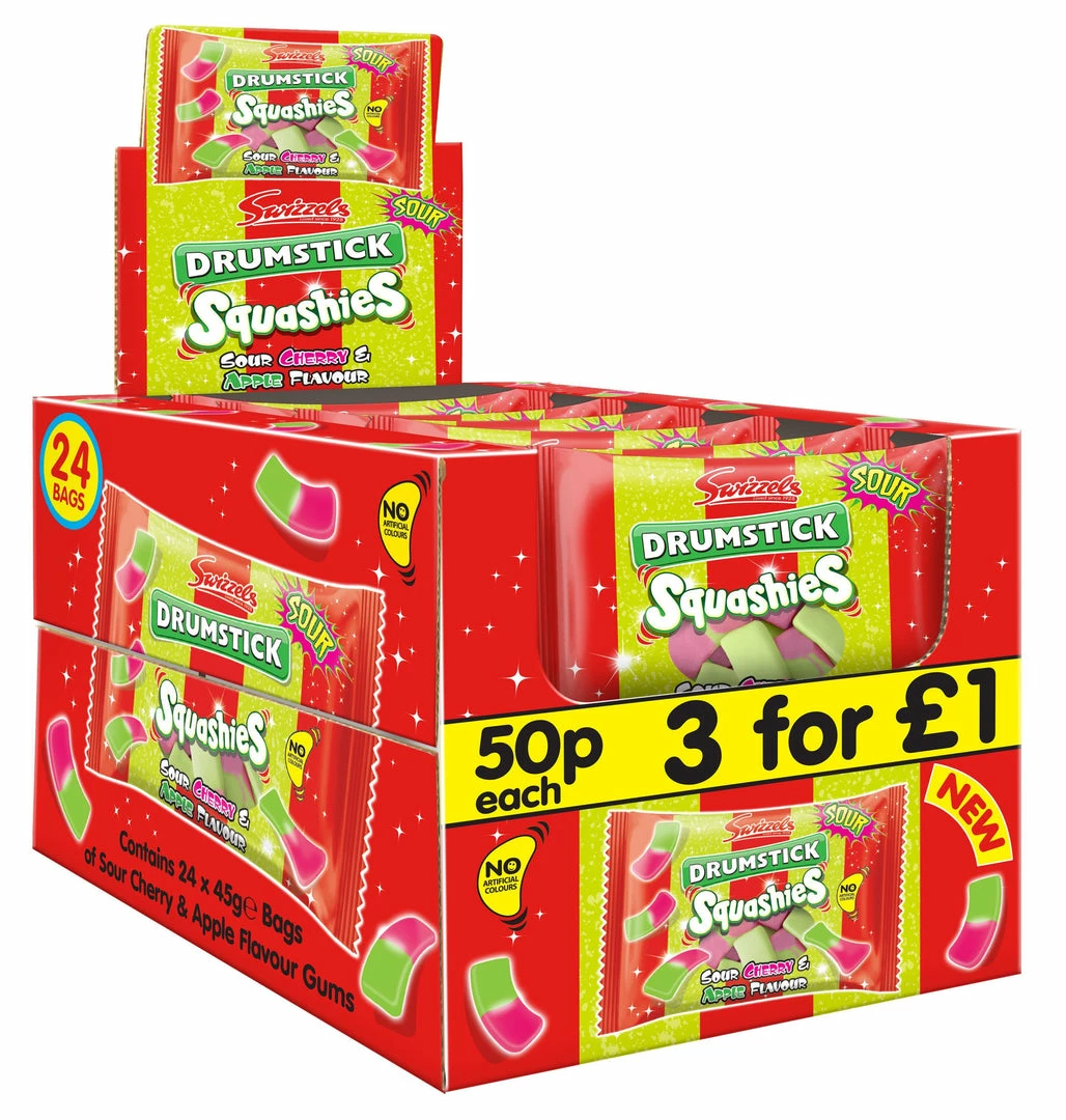 Cheap ❤️ Joys Delights Lolly Shop Online Squashies Sour Cherry & Apple 45g Bulk 👍 1 Joys Delights Lolly Shop Online Squashies Sour Cherry & Apple 45g Bulk