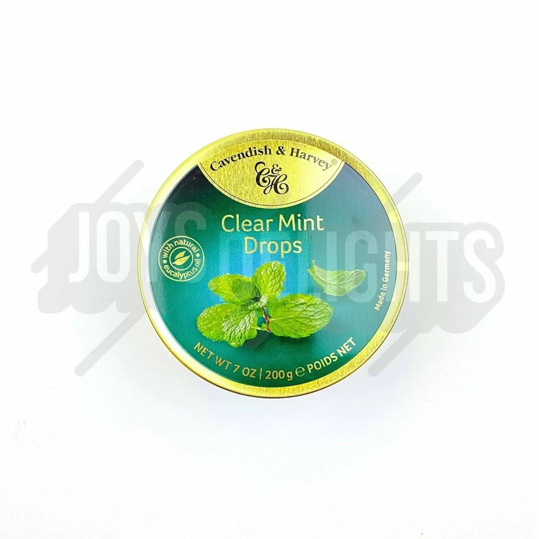Wholesale π Joy's De'Lights Hard Lollies Cavendish & Harvey Clear Mint Drops Tin π 1 Joy's De'Lights Hard Lollies Cavendish & Harvey Clear Mint Drops Tin