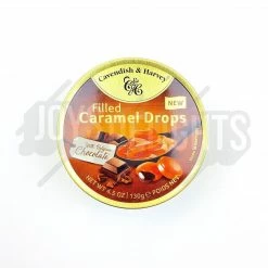 Joy's De'Lights Cavendish & Harvey Choc Filled Caramel Drops Tin Milk Chocolate