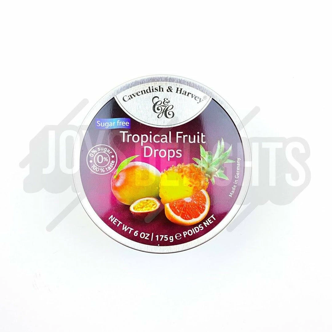 Coupon 🤩 Joy's De'Lights All 🍬 Candy Cavendish & Harvey Sugar Free Tropical Fruit Drops Tin Bulk ✨ 1 Joy's De'Lights All Candy Cavendish & Harvey Sugar Free Tropical Fruit Drops Tin Bulk