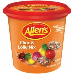 Joys Delights Lolly Shop Online Milk Chocolate Allen's Choc & Lolly Mix Cup 200g