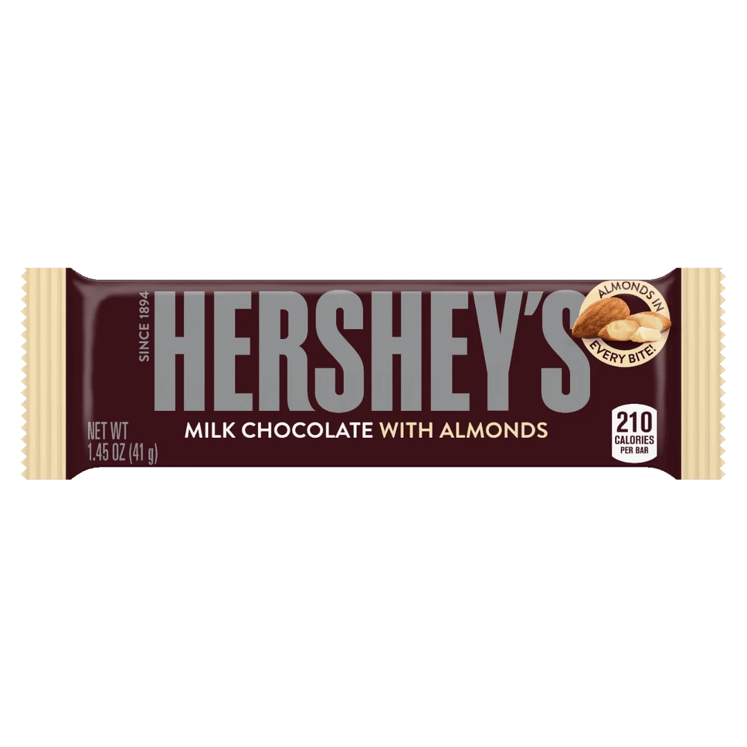 Brand new π Joy's De'Lights Hershey's Milk Chocolate With Whole Almonds 41g π 2 Joy's De'Lights Hershey's Milk Chocolate With Whole Almonds 41g