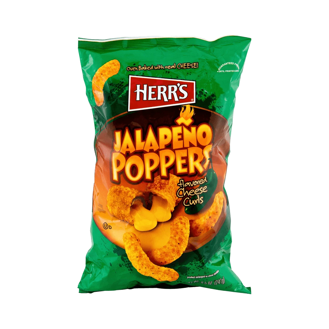 Budget 🧨 Joys Delights Lolly Shop Online Herr's Jalapeno Popper Cheese Curls 170g 💯 1 Joys Delights Lolly Shop Online Herr's Jalapeno Popper Cheese Curls 170g