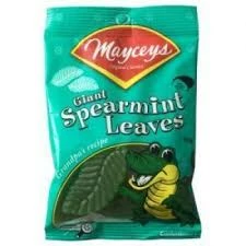 Joys Delights Lolly Shop Online New Zealand Lollies Mayceys Giant Spearmint Leaves 90g Bulk