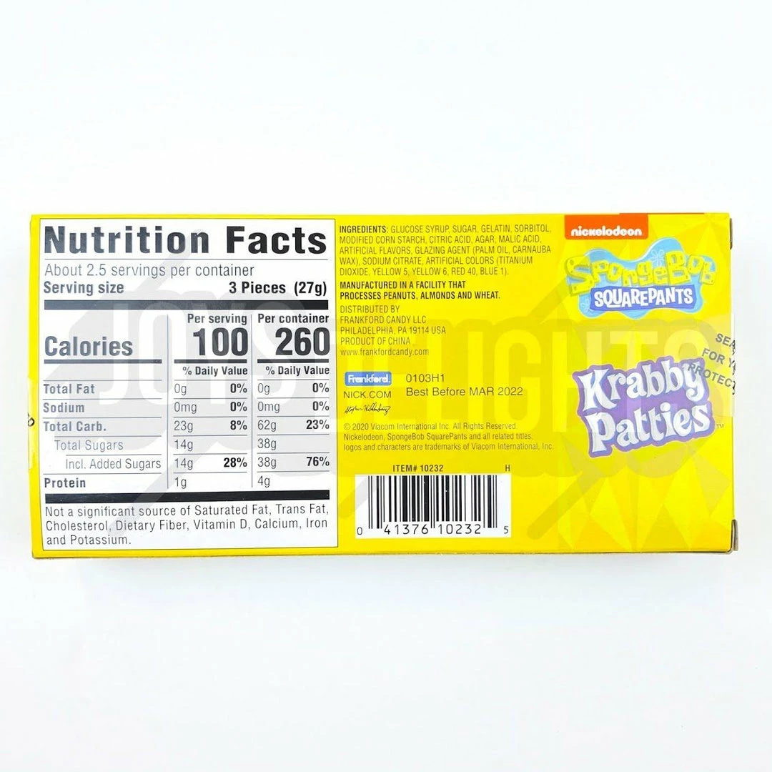 Outlet π Joy's De'Lights Spongebob Gummy Krabby Patties Theatre All π¬ Candy π 2 Joy's De'Lights Spongebob Gummy Krabby Patties Theatre All Candy