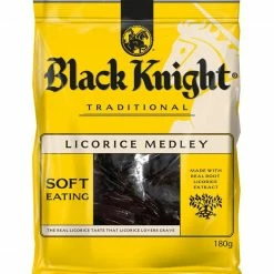 Joys Delights Lolly Shop Online UK Lollies Black Knight Licorice Medley 180g Bag