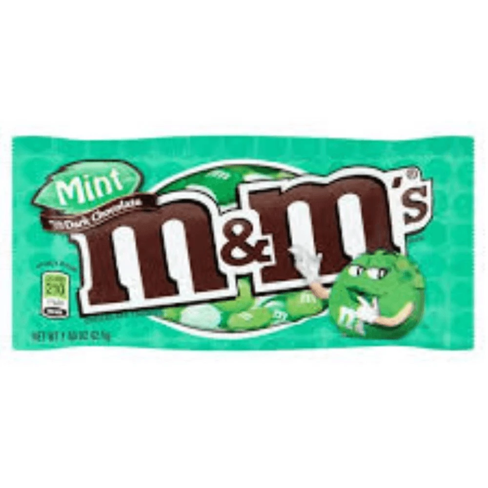 Wholesale 🛒 Joy's De'Lights American Chocolate M&M Dark Mint 42.5g 🧨 1 Joy's De'Lights American Chocolate M&M Dark Mint 42.5g