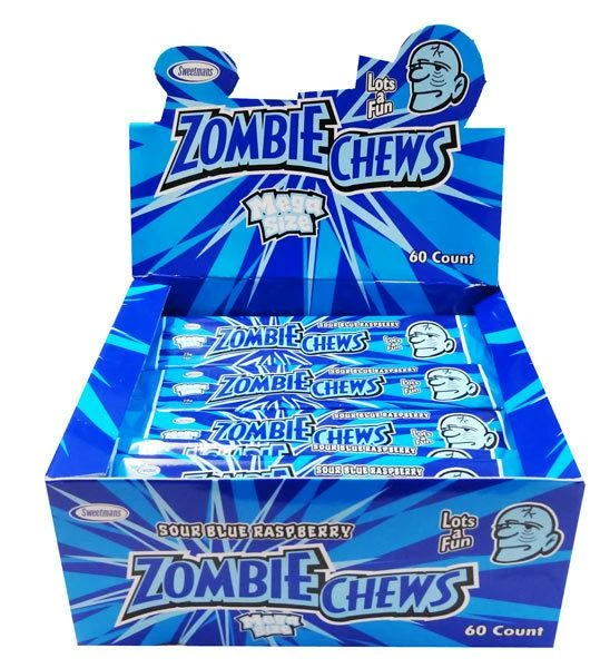 Joy's De'Lights Zombie Chews Sour Blue Raspberry Large Bulk
